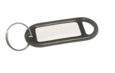 10 X Key Ring And Identity Card Tag Black - NEW Onestopdiy