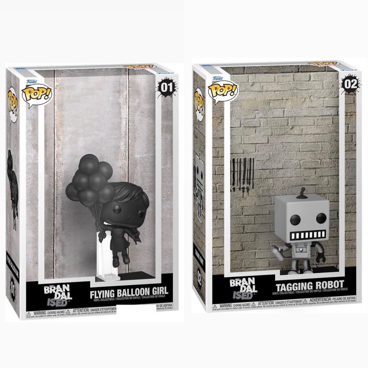 Funko Pop Vinyl Banksy Brandalised #01 & #02 Tagging Robot Funko Pop Vinyl Banksy Brandalised #01 & #02 Tagging Robot