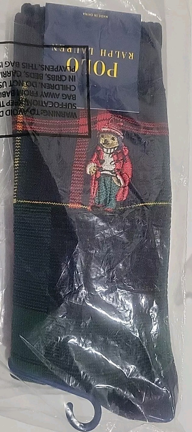 PONY ?》?RARA Calzini Caldi Uomo Polo Ralph Lauren Plaid Tartan Orso Patchwork Preparazione ?️