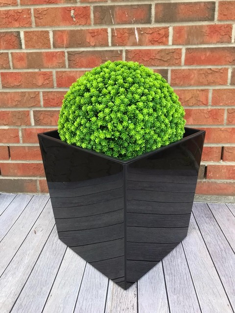 Pflanztopf XXL groß eckig Hochglanz 42 cm hoch Blumentopf Übertopf außen Einsatz