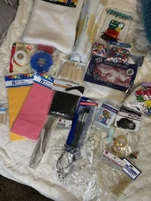 Craft Supplies Lot 32 Different Type Items. 4 lbs of Crafts Jobber Mix Sew Paper