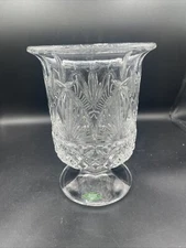 Crystal Vase Shannon Designs of Ireland Pedestal 9 Inches Tall Vintage Gorgeous!