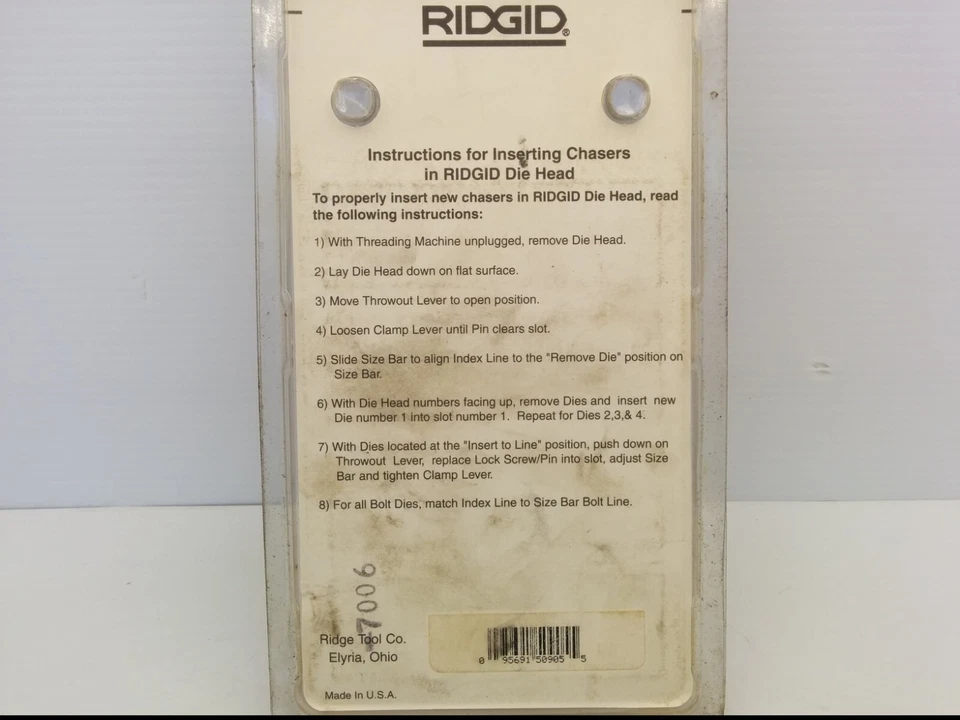 Troqueles RIDGID 50905, 1" MONO NPSM, 500HS, PAQUETE DE 4 PIEZAS, NUEVO EN CAJA Foto 3 de 4