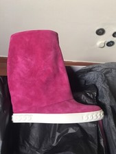 Stivali Donna Double Face Casadei Zeppa Interna 6 Cm Renna Fucsia