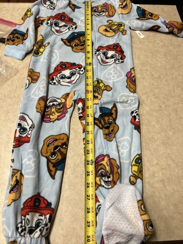 NWT Paw Patrol Toddler 4T Boy's Blue Soft Fleece Footed Pajama Sleeper One Piece - Picture 5 of 6