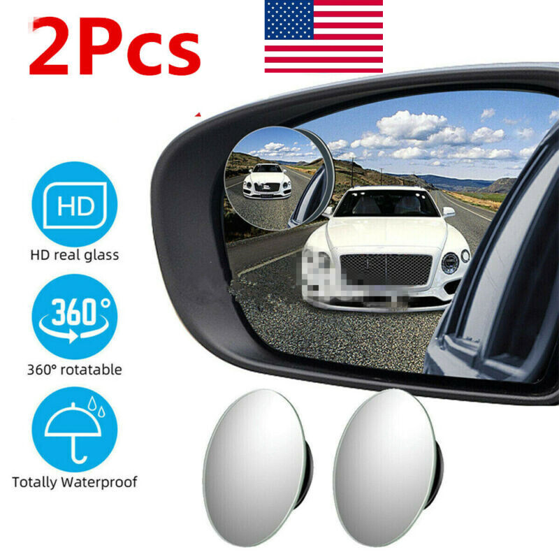 2-Pack Adjustable Wide Angle Blind Spot Mirrors for Cars Vans Motorcycles