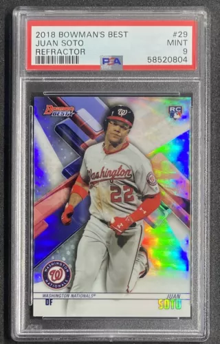 Juan Soto 2018 Bowman's Best Refractor RC #29 Yankees Rookie PSA 9