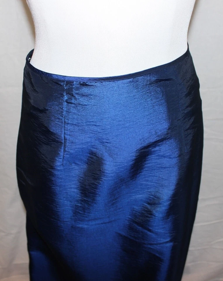 NEW Zum Zum Iridescent Long Dark Blue Satin Occasion Party Skirt sz 5 - Image 3 of 3