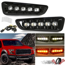 Front Bumper Turn Signal Fog Lights Lamps Kit For Ford F-150 Raptor 2017-2020