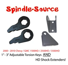 2000 -2010 Silverado 1500HD 2500HD 3500HD 3" Lift Keys w/ Shock Extenders Forged
