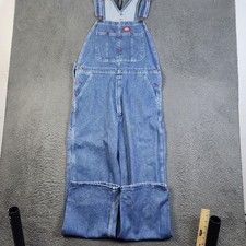 Dickies Bib Overalls Mens 32x32 Blue Denim Workwear Carpenter Utility Jeans