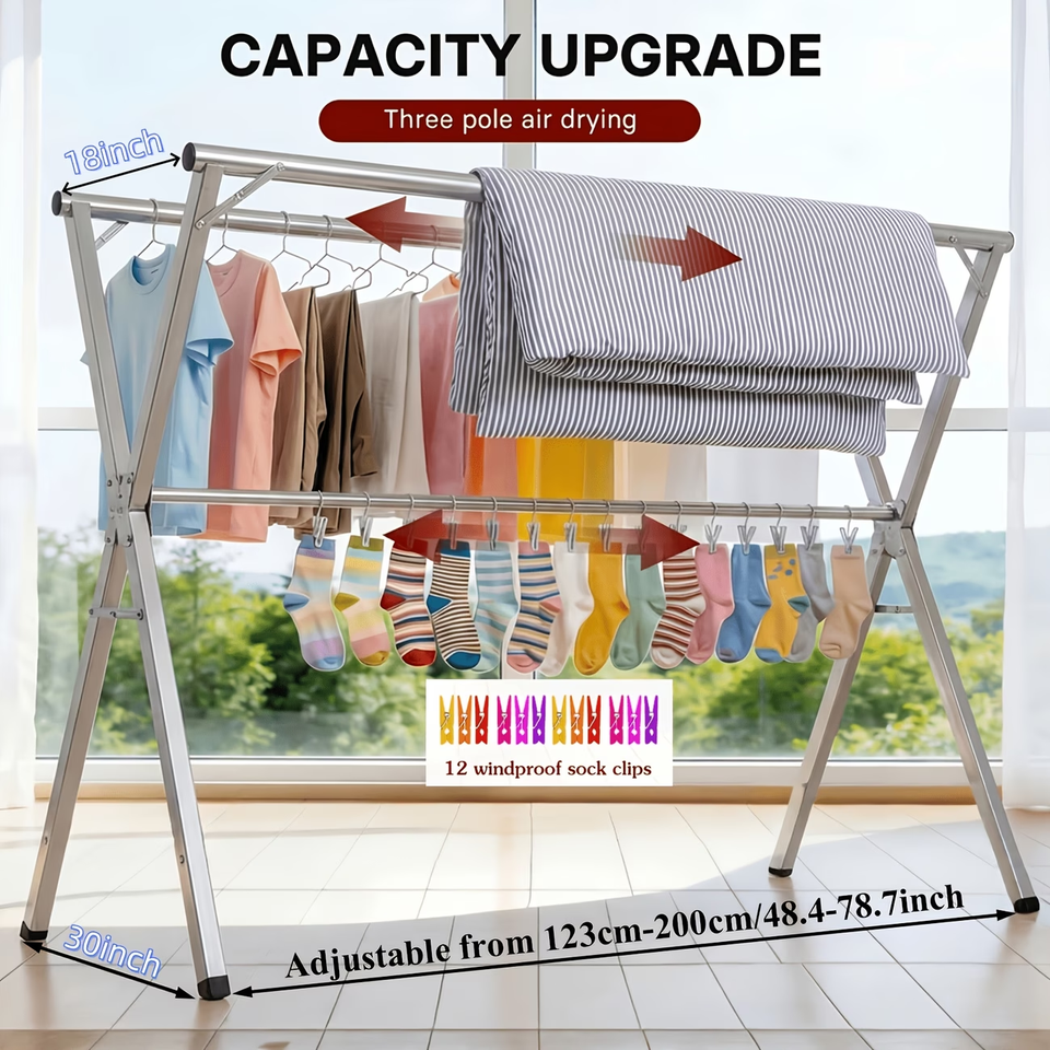 Clothes Drying Rack Available in Three Sizes, 63