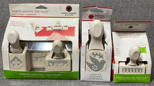 NEW MARTHA STEWART Paper Punch 3Pc Lot Holly Leaves Vintage Dove Holidays Loop