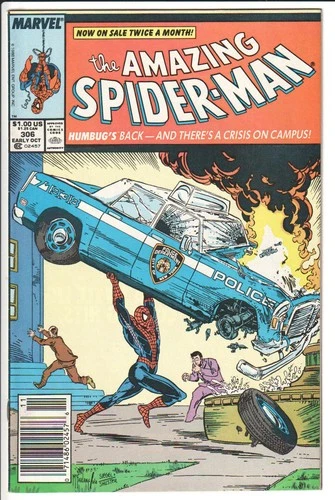Amazing Spider-Man #306 Action Comics 1 Homage 1988 VF/NM 9.0 Newsstand Edition