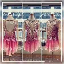 Figure Skating Dress Ice Skating Dress Competition Skating Wear pink dyeing