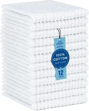 (Free Duty Tax) DecorRack 12 Pack 100% Cotton Kitchen Towels for Cleaning, 1