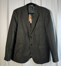 PJ Paul Jones Men's Wool Blend Green Houndstooth Suit Blazer Notch Lapel Size M