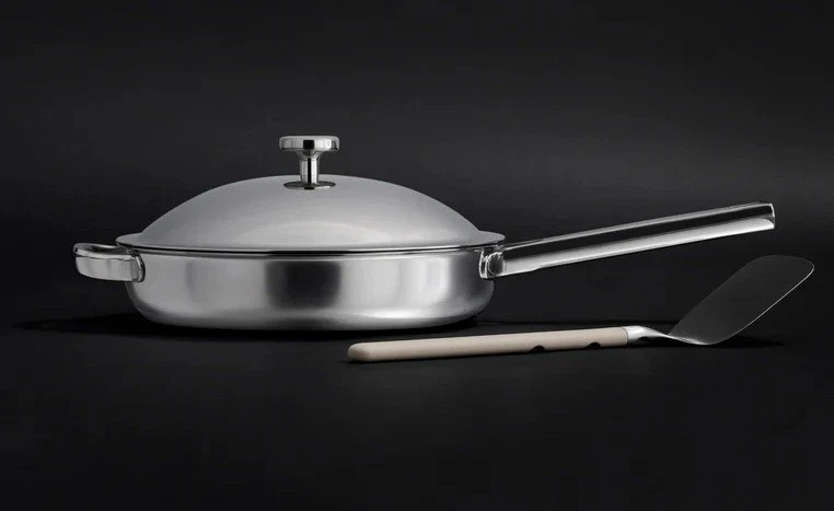 Our Place 2.96 Qt Titanium Always Pan Pro 4-Piece Set Chrome New Open Box
