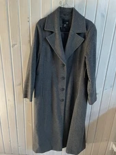 East 5th Women's Overcoat Long 1X -XL -Gray Wool Nylon Cashmere New With Tags