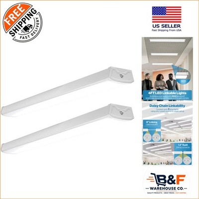 Sunco 4FT Linkable LED Garage Ceiling Light - 3500 Lumens, 2 Pack for Workshops