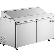 60" 2 Door Stainless Steel ADA Height Refrigerated Sandwich Prep Table