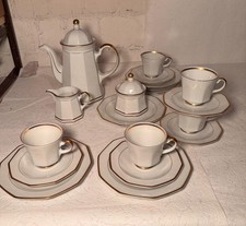 Kaffeeservice Capitol, Goldrand, Porzellan, 19-tlg, Vintage