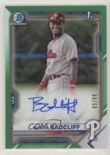 2021 Bowman Chrome Prospect Green Refractor 3/99 Baron Radcliff Auto nd3