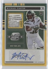 2021 Panini Contenders Optic Rookie Gold Prizm 1/5 Michael Carter Patch Auto s3g