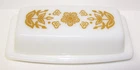 Vtg 1970s Pyrex Butter Dish with Lid Butterfly Gold 17-B EXCELLENT CONDITION!!!