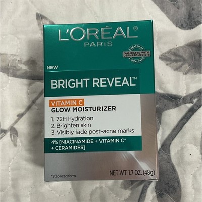 L'Oréal Paris Bright Reveal Moisturizer Vitamin C Niacinamide Ceramides 1.7 oz