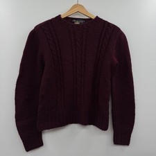 FLAWED Vintage Ralph Lauren Cable Knit Crewneck Sweater made in Italy wool