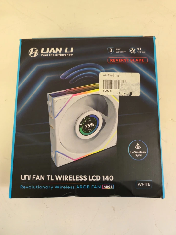 UNTESTED - FAN ONLY - Lian Li Uni Fan TL Wireless LCD 140 Reverse Blade - White - Image 4 of 4
