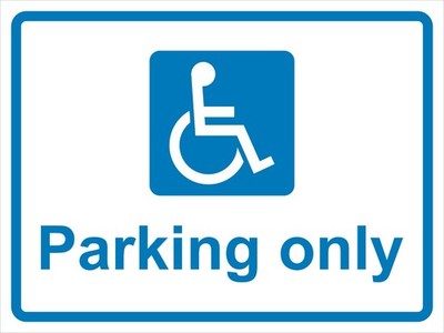 Behindertenparkplatz Schild - Blechschild - A5 A3 A4 - mit oder ohne Löcher