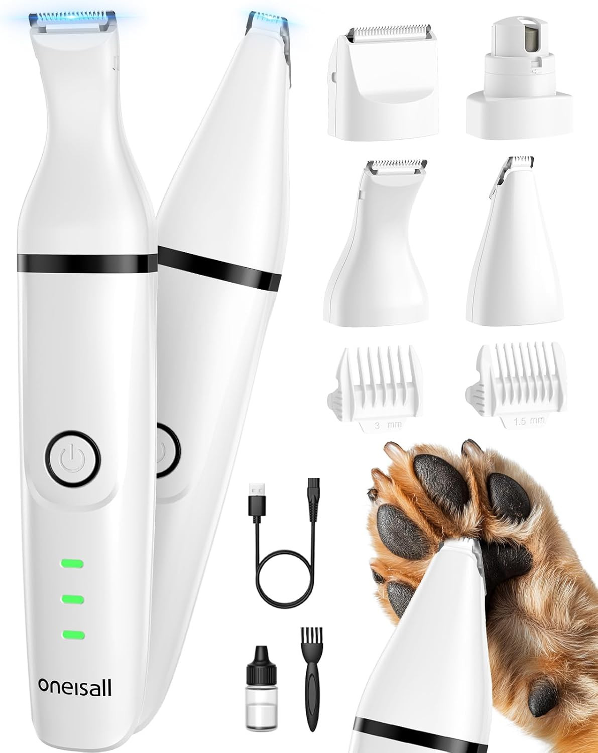 Rasoio per Cani e Gatti 4 in 1 Tosatrice Silenziosa USB Ricaricabile