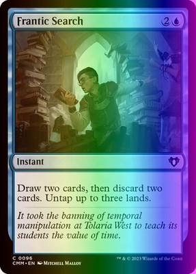 MTG Magic the Gathering Frantic Search (96/1455) Commander Masters LP FOIL
