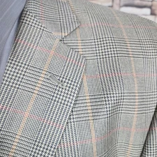 Members Mark Sport Coat Jacket Mens 44R Multicolor Plaid Silk