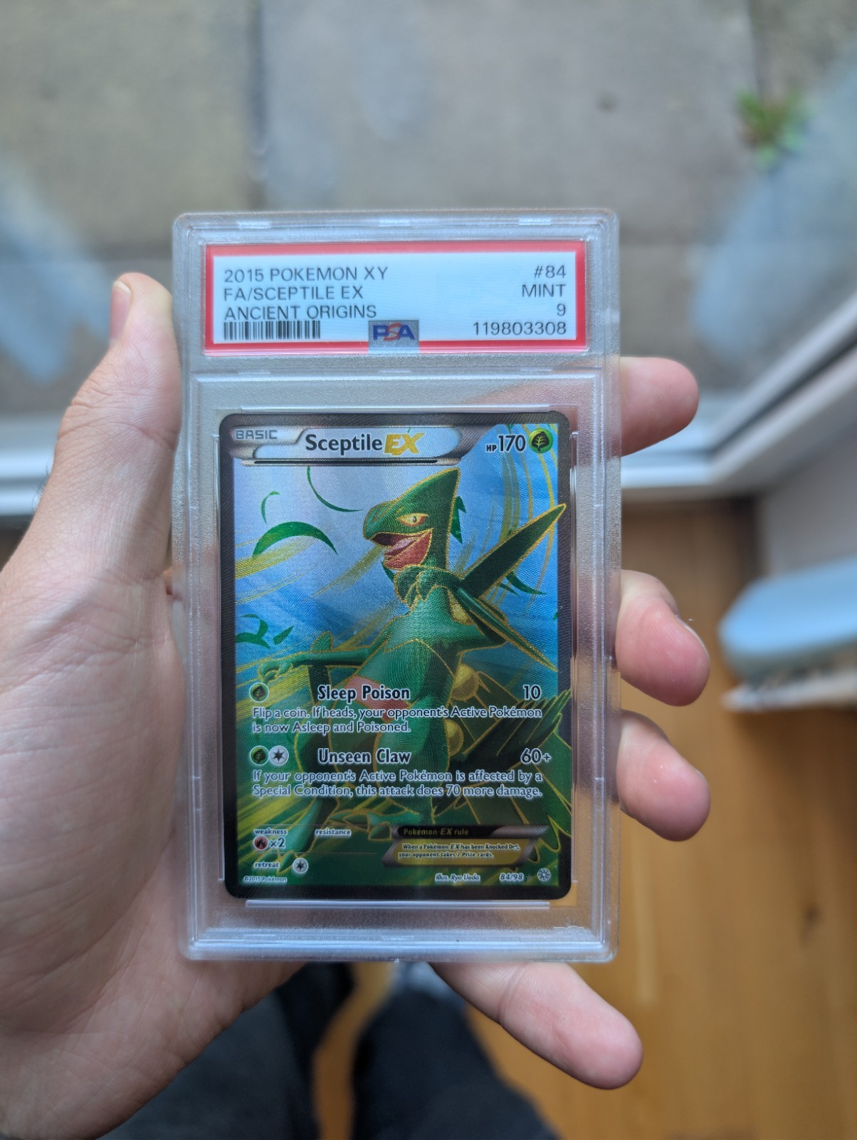 2015 POKEMON XY ANCIENT ORIGINS #84 FULL ART/SCEPTILE EX PSA 9