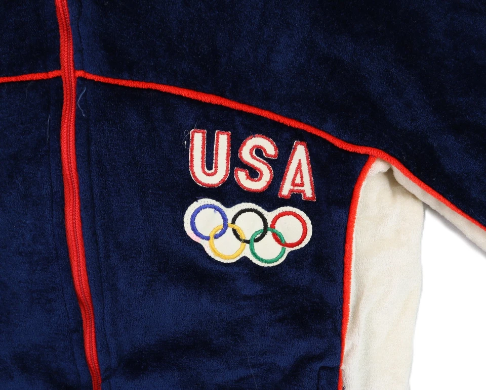 VTG 1980 Levi’s USA Adult S M Olympics Velour Velvet Track Sweatshirt Jacket - Image 2 of 4