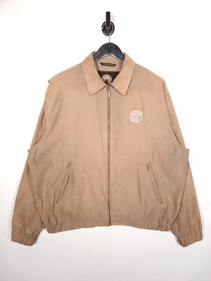 Nasa Bomberjacke Gr. Large Oversized Herren beige wasserdicht gefüttert Full Zip 