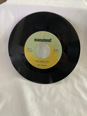 Roy Orbison Monument 824 Mean Woman Blues/ Blue Bayou Double Hit Record 