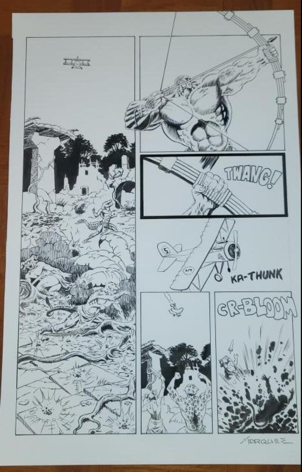 TIGER WOMAN #3 Original Don Marquez art, Page 22, Signed, published, Plane 1998 Comic Art