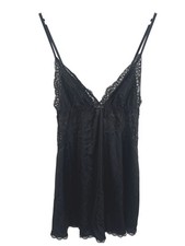 Cinema Etoile Black Lace Babydoll Nightgown Slip Chemise Medium Adjustable Strap