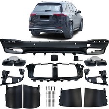 Heck Diffusor + schwarze Endrohren passt für Mercedes GLE W167 GLS X167 AMG-Line Heck Diffusor + schwarze Endrohren passt für Mercedes GLE W167 GLS X167 AMG-Line