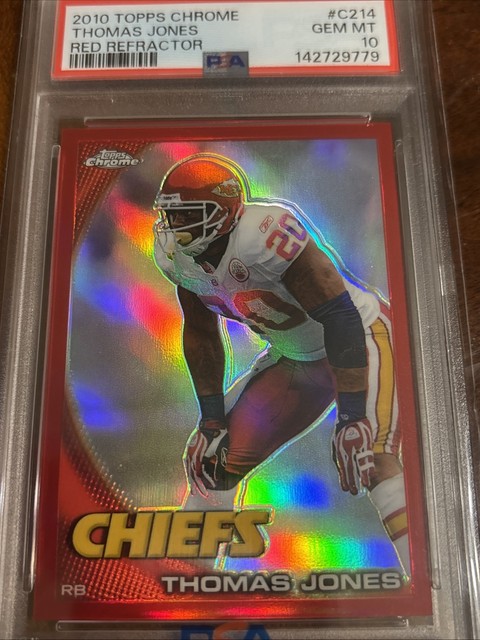 2010 Topps Chrome Thomas Jones /25 Red Refractor SSP PSA GEM MT 10 POP 1🔥🔥