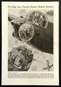 British Bomber Avro Manchester Gun Turrents 1943 graphic pictorial