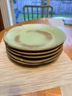 Set Of 5 Frankoma Prairie Green 10.25” Quatrefoil 5F Dinner Plates