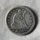 1854-P Seated Liberty Quarter (25c) - Great Quality Coin!