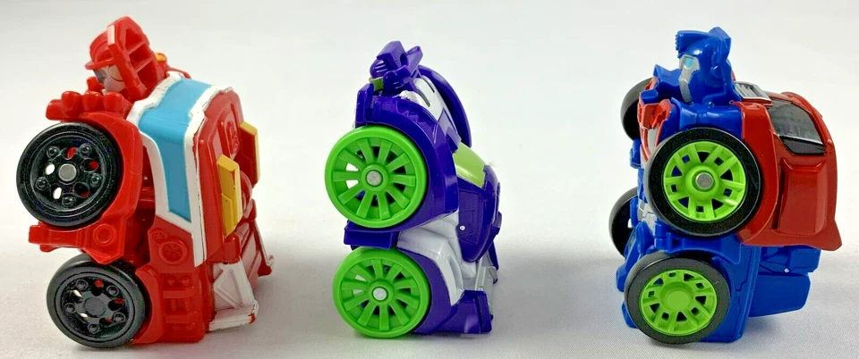 Transformers Rescue Bots Flip Racers 3 Stück Blurr Optimus Prime Heat Wave Figur - Bild 3 von 4