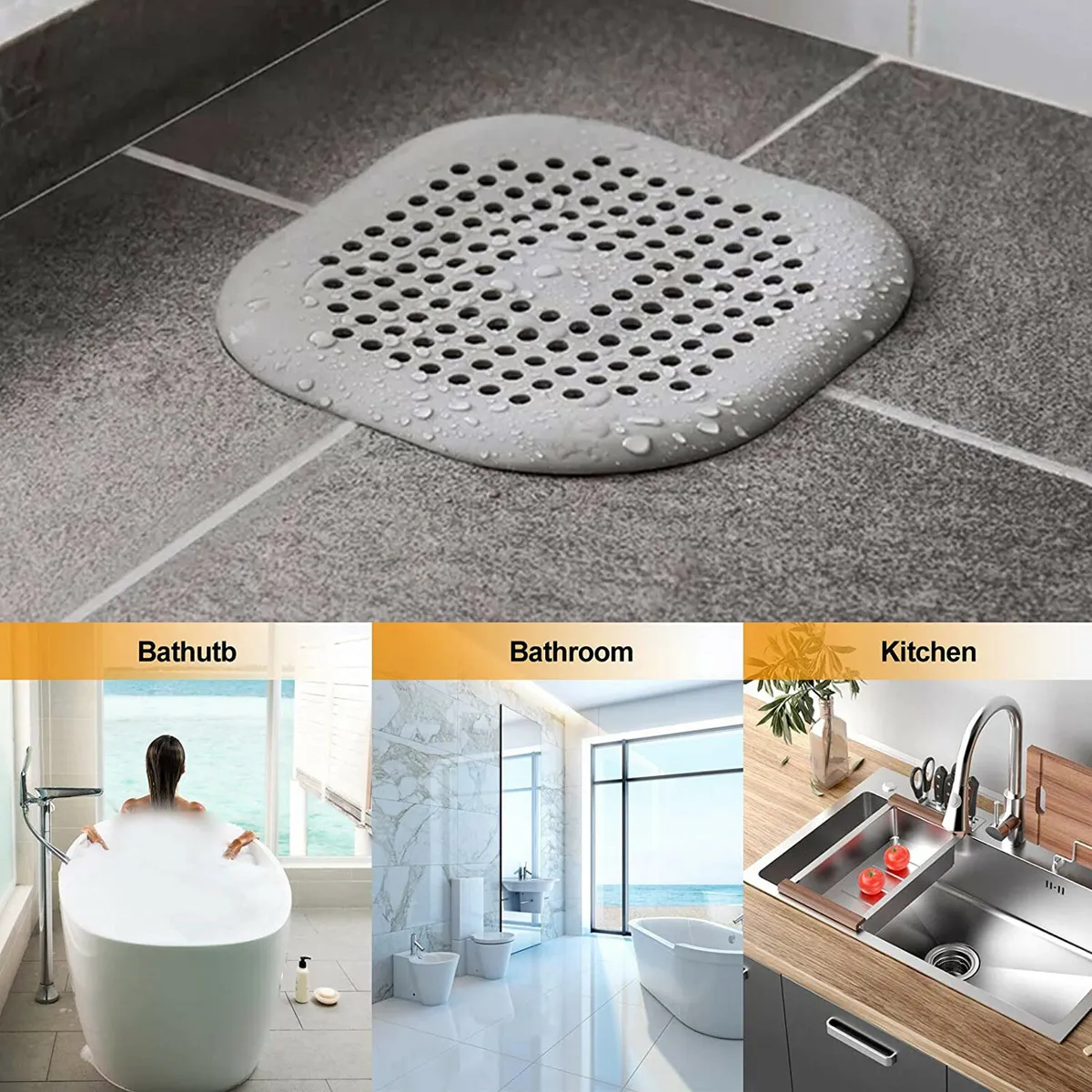 Shower Drains Cover Silicone Hair Stopper Filter Bathroom Drains Floor Sink  Stra