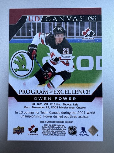 2022-23 Upper Deck Series 2 - UD Canvas Program of Excellence #C262 Owen... - Picture 6 of 6